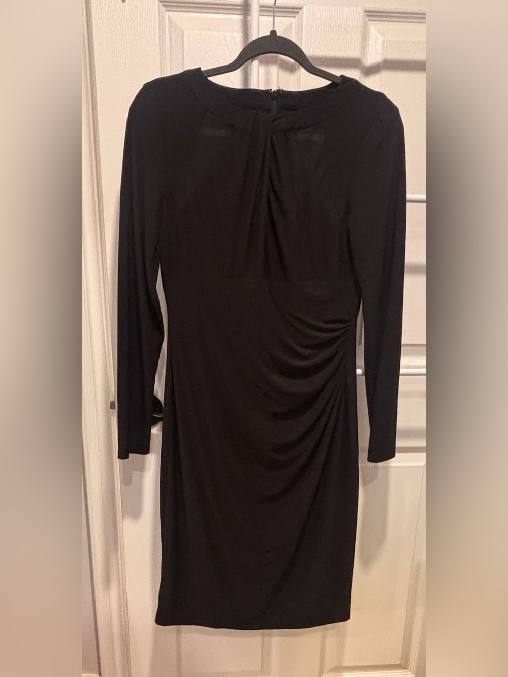 Lauren Ralph Lauren Black Draped Dress – Size 10 – Elegant & Flattering